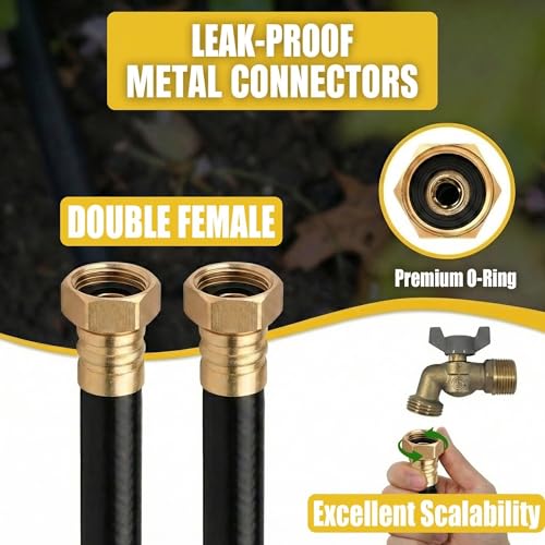 15FT Female to Female Leader Hose, 5/8 in, 3/4 GHT Brass Fittings - size: 15FT ( Female - Female )