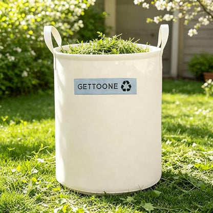 Heavy Duty Lawn and Leaf Bag 32 Gallon, Reusable Round Outdoor Yard Waste Bag with 4 Handles, Tear-Resistant for Lawn Clippings, Storage, Moving - color: Large Round