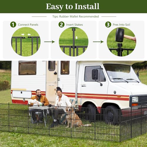 No Dig Garden Fence Outdoor for Yard, 32in (H) x 35.4ft(L) - size: 32 in(H) X 35.4 ft(L)