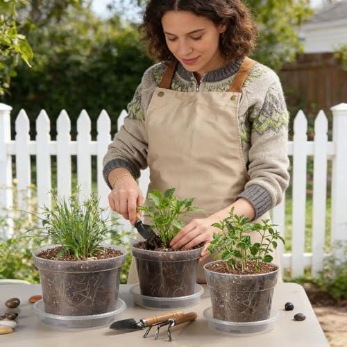 7/8/10 Inch Large Clear Nursery Pots with Drainage Holes.