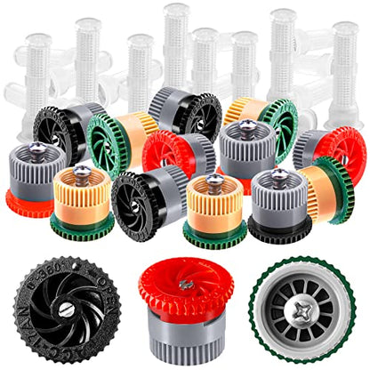 24 Pieces Variable Arc Nozzle, Replacement Pop-up Sprinkler Heads Compatible with Most of Adjustable Pop Up Sprinklers Spray Head for Garden Lawn Irrigation High Efficiency (10AN, 12AN, 17AN) - size: 10AN, 12AN, 17AN