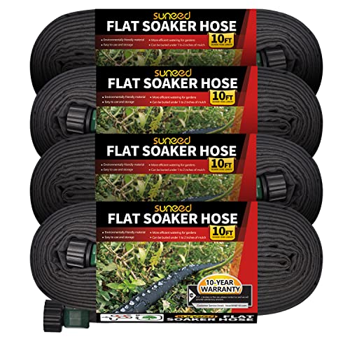 4-Pack Short Soaker Hose 10FT for Vegetable Beds - size: 10FT 4Pack