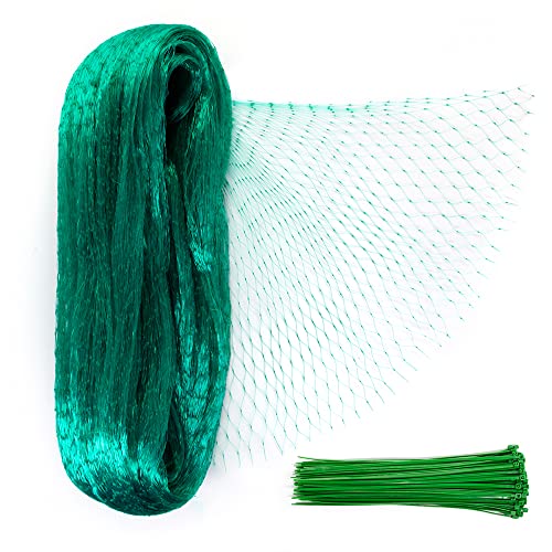 20 x 33ft Garden Netting, Bird Netting Strawberries Cover for Plants, Fruit, Vegetables,Seedlings with 100 PCS of Zip Ties - size: 20x33ft