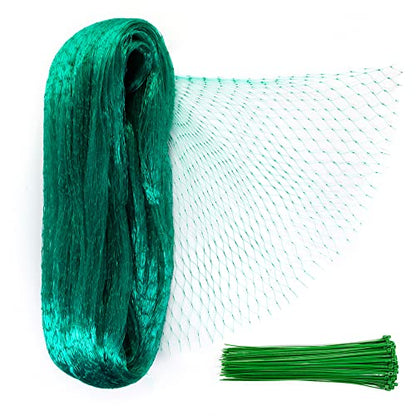 20 x 33ft Garden Netting, Bird Netting Strawberries Cover for Plants, Fruit, Vegetables,Seedlings with 100 PCS of Zip Ties - size: 20x33ft