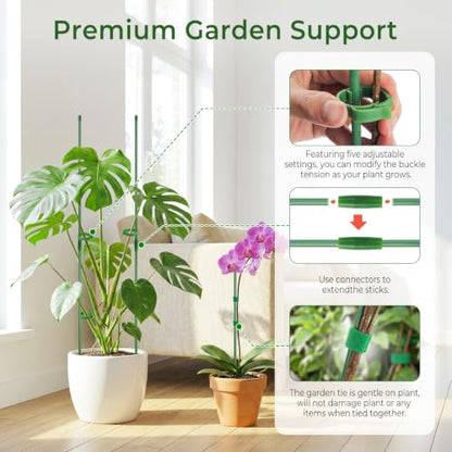 30 Pcs Plant Support Stakes Height Adjustable (17.7, Inches)
