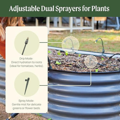 Vego Garden Irrigation Kit - Drip Irrigation System for Raised Garden Beds, Efficient Watering Solution for Vegetables, Flowers, and Plants, Easy DIY Installation (Large) - size: Large