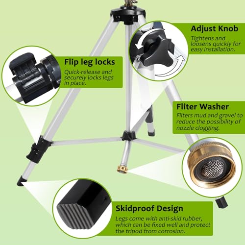 Heavy Duty Impact Sprinkler on Tripod Base,36 Inch Tripod Sprinkler - size: 36in