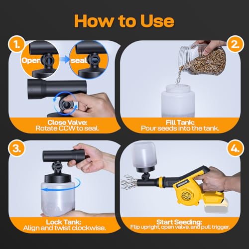 Cordless Handheld Fertilizer Spreader Compatible with Dewalt 20V