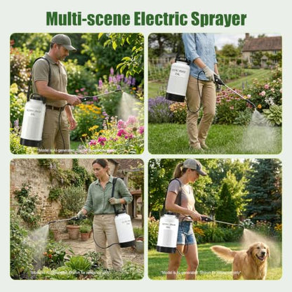 Battery Powered Sprayer 2 Gallon Electric Pump Lawn & Garden Sprayer - color: off-white