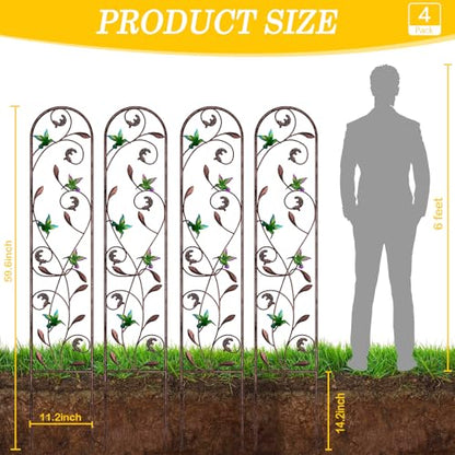 aboxoo 4-Pack Hummingbird Metal Garden Trellis for Climbing Plants - color: Hummingbird, size: 4pcs