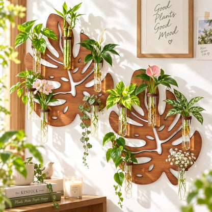 2 Pack Monstera Hanging Wall Planter, Plant Propagation Station - size: 2 Pack