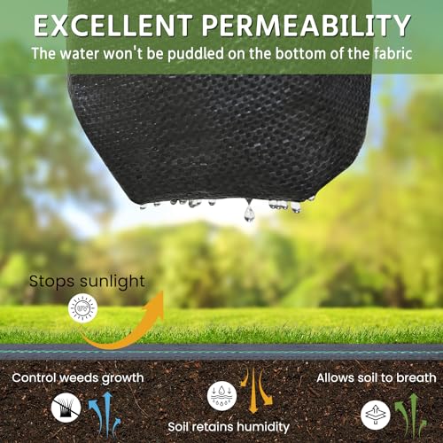 Pattiumo Weed Barrier Fabric 3x180FT Landscape Fabric 3.2oz Weed Barrier Fabric Heavy Duty for Landscaping Fabric Garden Fabric Weed Barrier Weed Blocker Garden Bed Cover, Commercial Driveway - size: 3X180 FT