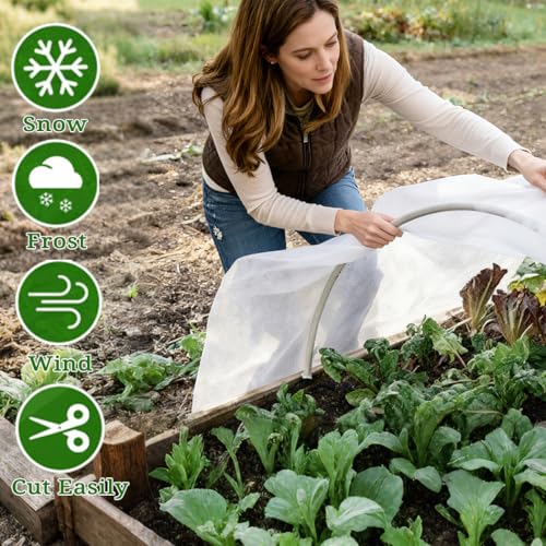 Plant Covers Freeze Protection with Ultra Fine Mesh Reusable Floating Row Cover for Plants Vegetables Flowers Fruits Frost Sun Protection 1.2oz/yd² (6.5x10ft,2pc) - size: 6.5x10ft,2pc