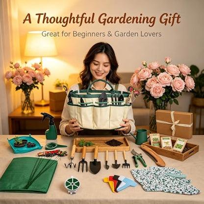 Vegetable Garden Accessories, 34-Piece Stainless Steel Garden Tool Set