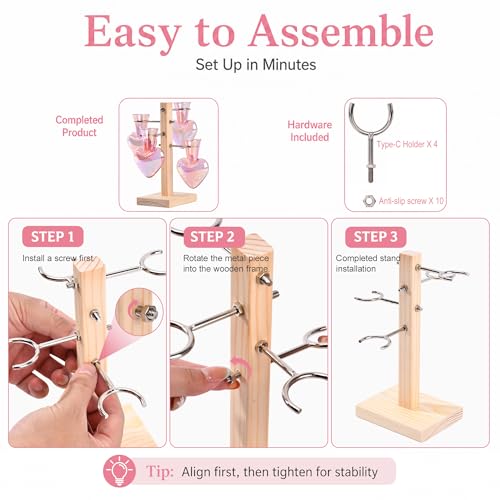 Nacome Plant Terrarium Propagation Stations: Pink Vase with Wooden Stand - color: Pink