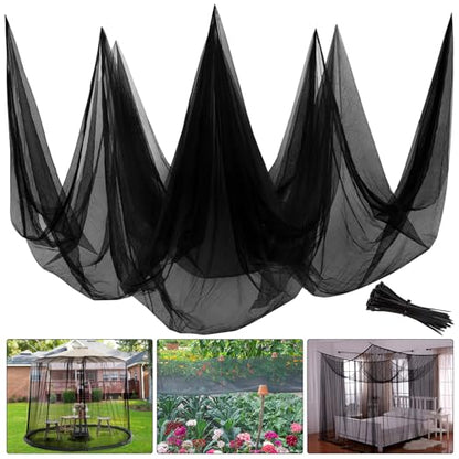 39 x 10 Ft Mosquito Netting, Garden Insect Bird Netting for Patio, Black - color: Black