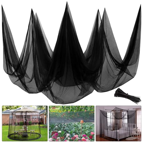 39 x 10 Ft Mosquito Netting, Garden Insect Bird Netting for Patio, Black - color: Black