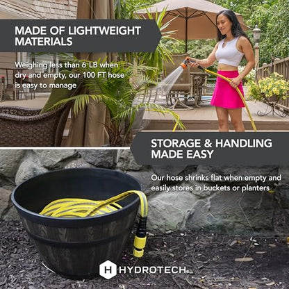 HydroTech FLATJACKET Lightweight Garden Hose 5/8 in x 100 ft, Yellow - size: 100 Feet