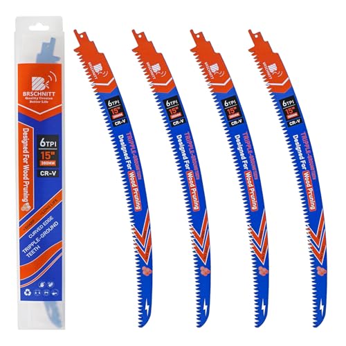 Arc Edge Reciprocating Saw Blades 15inch 6TPI for Pruning 4pcs - size: 15 inch