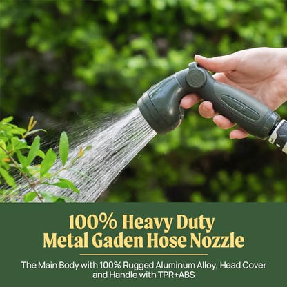 Garden Hose Reel Retractable 1/2" x 65ft Wall Mounted Hose Reel Automatic Rewind, Any Length Lock with 9 Patterns Sprayer Nozzle, Quick Connector and Adjustable shot Nozzle-Seaweed Green - color: Seaweed Green, size: 65ft