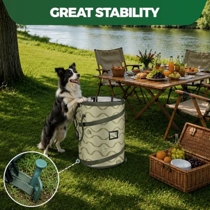 RVGUARD Pop-Up Trash Bin, Green Trash Can - color: GREEN