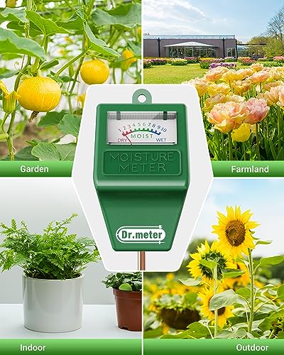 Dr.meter 2 Pack Long Probe Soil Moisture Meter for Plants Soil Tester - size: 15.23 inch