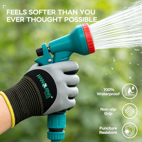 Gardening Gloves, Waterproof Thorn-Proof Latex Work Gloves, Non-Slip Flexible Garden Gloves for Rose Pruning, Weeding, Planting & Yard Work for Men Women, 1 Pair - size: Medium