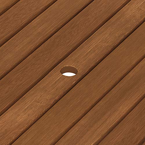 Furinno TIOMAN Outdoor Foldable Patio Table, Natural - size: Round Dining Folding Table