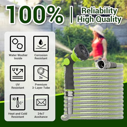 50 FT Heavy Duty Garden Hose, 1/2 ID x 50FT Durable Outdoor Water Hose - size: 50FT