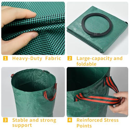 80 Gallon Reusable Yard Waste Bags, 3 Pack, Lawn and Leaf Bags