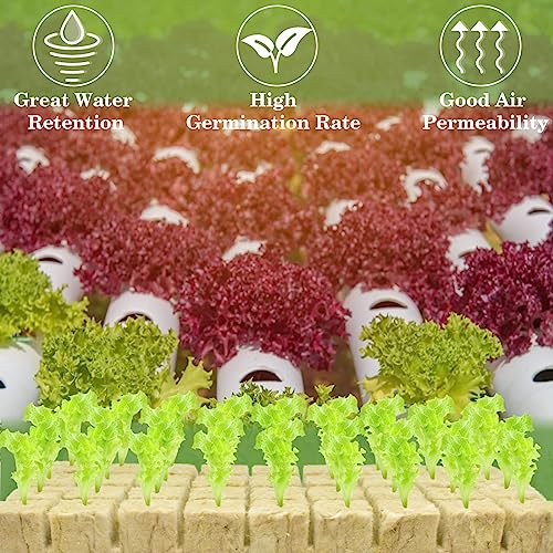 Halatool 1.2 in Rockwool Cubes for Hydroponics, 144 Plugs Seed Starter Cube - color: 4 Sheets, size: 1.2" Cubes
