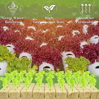 Halatool 1.2 in Rockwool Cubes for Hydroponics, 144 Plugs Seed Starter Cube - color: 4 Sheets, size: 1.2" Cubes