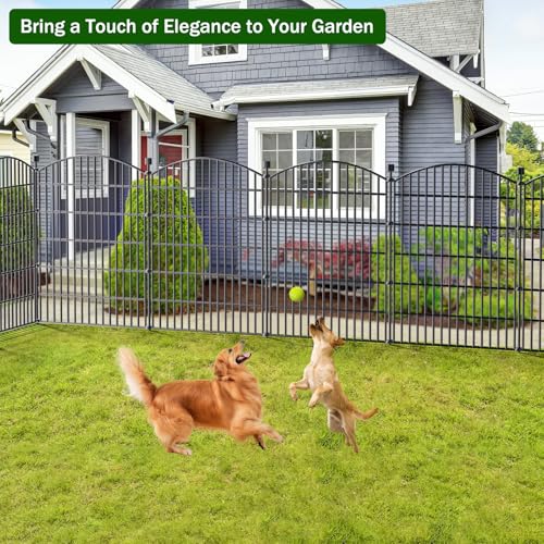 10 Panel No Dig Decorative Garden Fence 40" H x 23.6'L Outdoor Dog Barrier - size: 40 in(H) X 23.6 ft(L)
