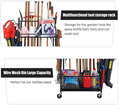 Mythinglogic Rolling Garden Tool Organizer for Garage, Yard and Lawn Tools - size: Deluxe Tower