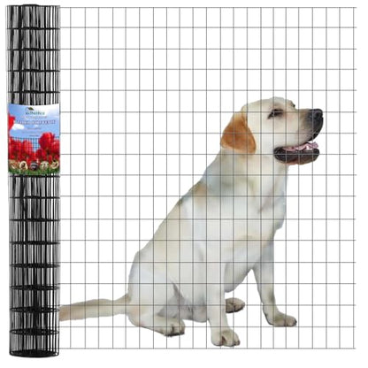 Wire Fence 2in x 3in Black Vinyl Coated Wire Mesh 48" x 50' Welded Wire Fencing 16Gauge, PVC Coating Chicken Wire Fence,Welded Wire Mesh Roll for Garden Guard Fence Poultry Cage Net Fencing - size: 2"x3"x48"x50'x16Gauge