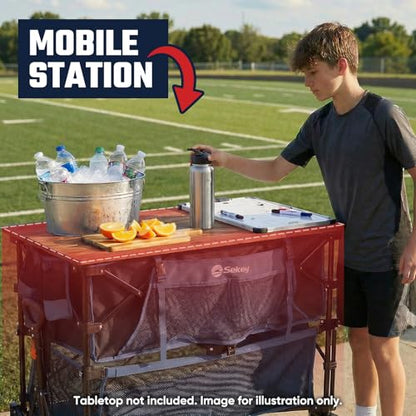 Sekey 400L Double-Decker Wagon, 500 lb Capacity, 50 in Extender - color: Blue