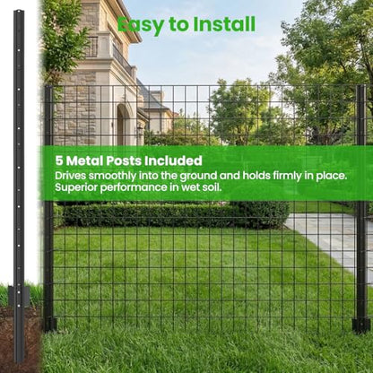 DoCred Welded Wire Fence 45.3inx 50ft, PVC Anti-Rust Coated Metal Wire Mesh - color: Black, size: 45.3Inch x 50FT