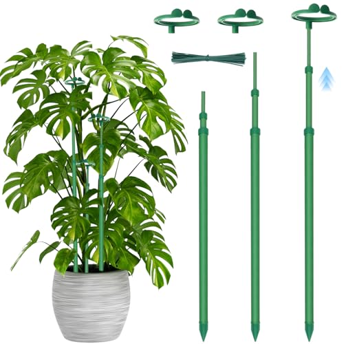 Telescoping Plant Stakes, 3Pcs 17.9IN to 42.3IN Adjustable Monstera Support - size: 42.3Inches 3Pack
