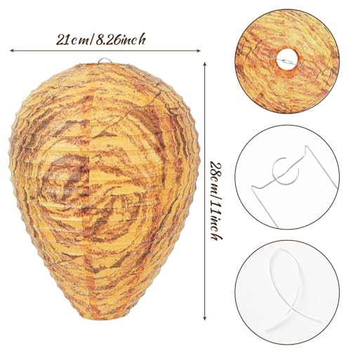 DECYOOL 8 Pack Paper Fake Wasp Nests Decoys for Yellow Jackets - color: Orange