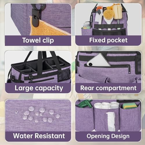 IBVIVIC Wearable Cleaning Caddy Bag for Cleaning Supplies, Purple - color: Purple