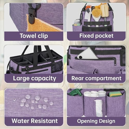 IBVIVIC Wearable Cleaning Caddy Bag for Cleaning Supplies, Purple - color: Purple