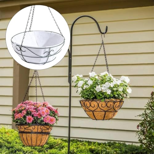 BENECREAT 8Pcs Self Watering Hanging Basket Liner, 10.7Inch Non Woven Water Storing Liners, Round Water Absorbing Mat for Coco Liners Plant Pot - size: 10.7Inch