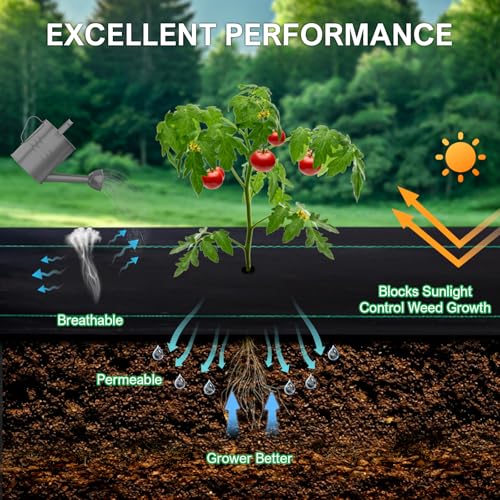3ftx50ft Weed Barrier Landscape Fabric, 3.2oz Heavy Duty - size: 3ft x 50ft