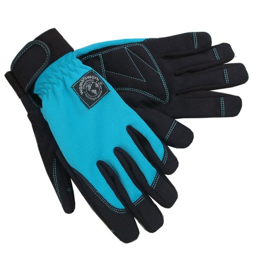 Womanswork Digger Gardening Gloves, Teal Blue, Large - color: Teal Blue, size: Medium