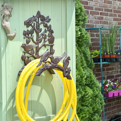 Sungmor Heavy Duty Cast Iron Hose Holder,Garden & Yard Decorative Birds Wall Mounted Hose Butler,Water Pipe Holds,Rack,Hanger,Antique Wall Decorations - color: Shape C-Bird