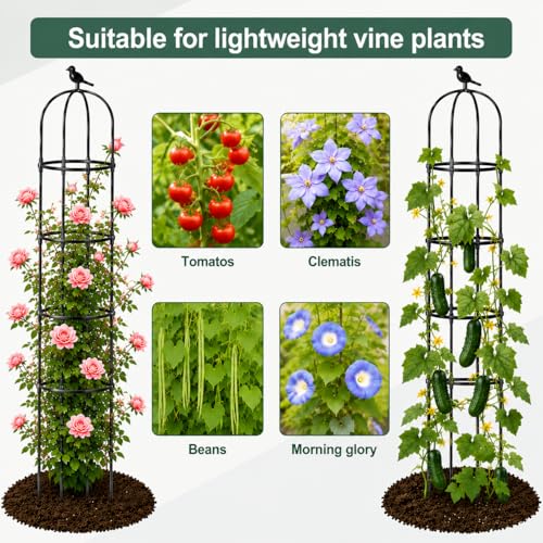 OTOSUNNY 2 Pack 6 ft Garden Obelisk Trellis for Climbing Plants Outdoor - size: 2 pack 75.6 in