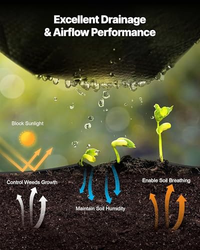VEVOR Weed Barrier Fabric Heavy Duty, 1.3x100FT 3.2oz Landscape Fabric, Woven Weed Blocker Fabrics, Garden Fabrics Weeds Barrier, Weeds Control Ground Cover, Geotextile Webbing, Gardening Mat, Black - size: 1.3FT*100FT-3.2oz
