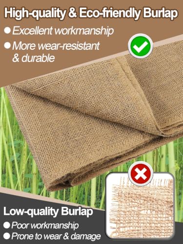 ANPHSIN 5ftx40in Natural Burlap Plant Covers Freeze Protection - size: 5ft