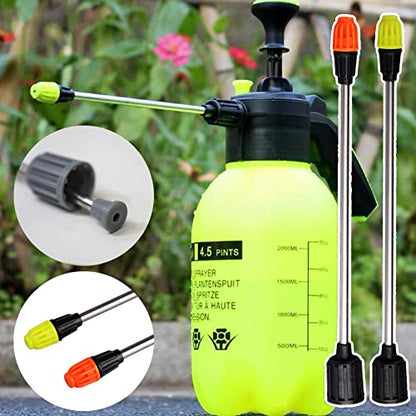 2 Pack Half-Gallon Garden Handheld Sprayer Nozzle Replacement with 10'' Extended Rod Adjustable Spraying Tips Parts for 0.5gal Garden Pump Sprayer Pressure Water Spray Bottle 2L Plant Mister