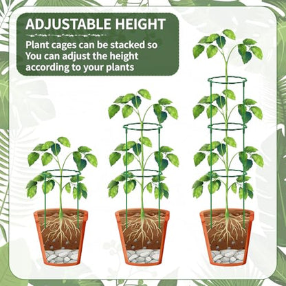 36 Pack Plant Support Stakes Sets - Versatile Plant Cages, Stackable Garden Flower Support， Small Plant Stakes for Indoor Plants,Tomato,Monstera, Peony, Hydrangea, Climbing Plants - size: 6.3*9.8IN（pack of 36)